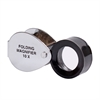 Lup, folde- 15mm 10X i glas/messing 