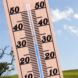 Termometer stue- -30+50gr, på træplade